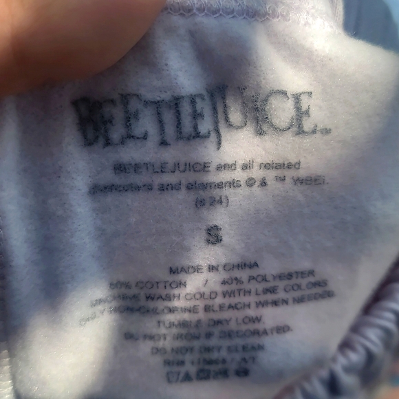 BEETLEJUICE black white teal sweatpants sweats small - Picture 2 of 5